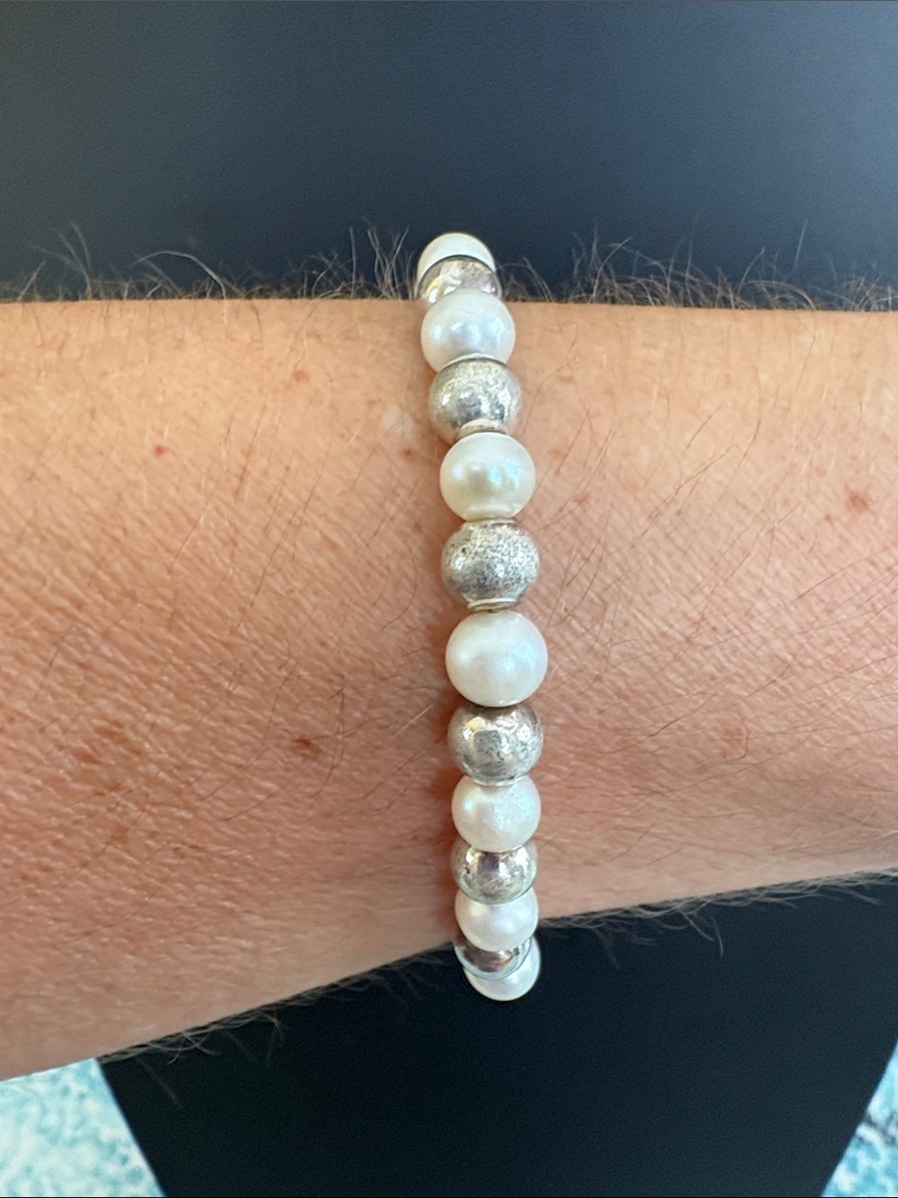 Silpada Sterling Silver Pearl Toggle Bracelet 925 Thailand 7.75” - Picture 3 of 8